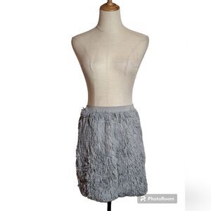Petticoat Alley Gray Faux Fur Mini Skirt